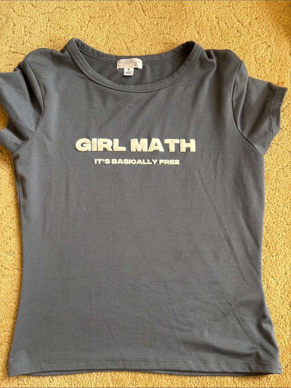Girls' 'Girl Math' Graphic Tee - Slate Gray